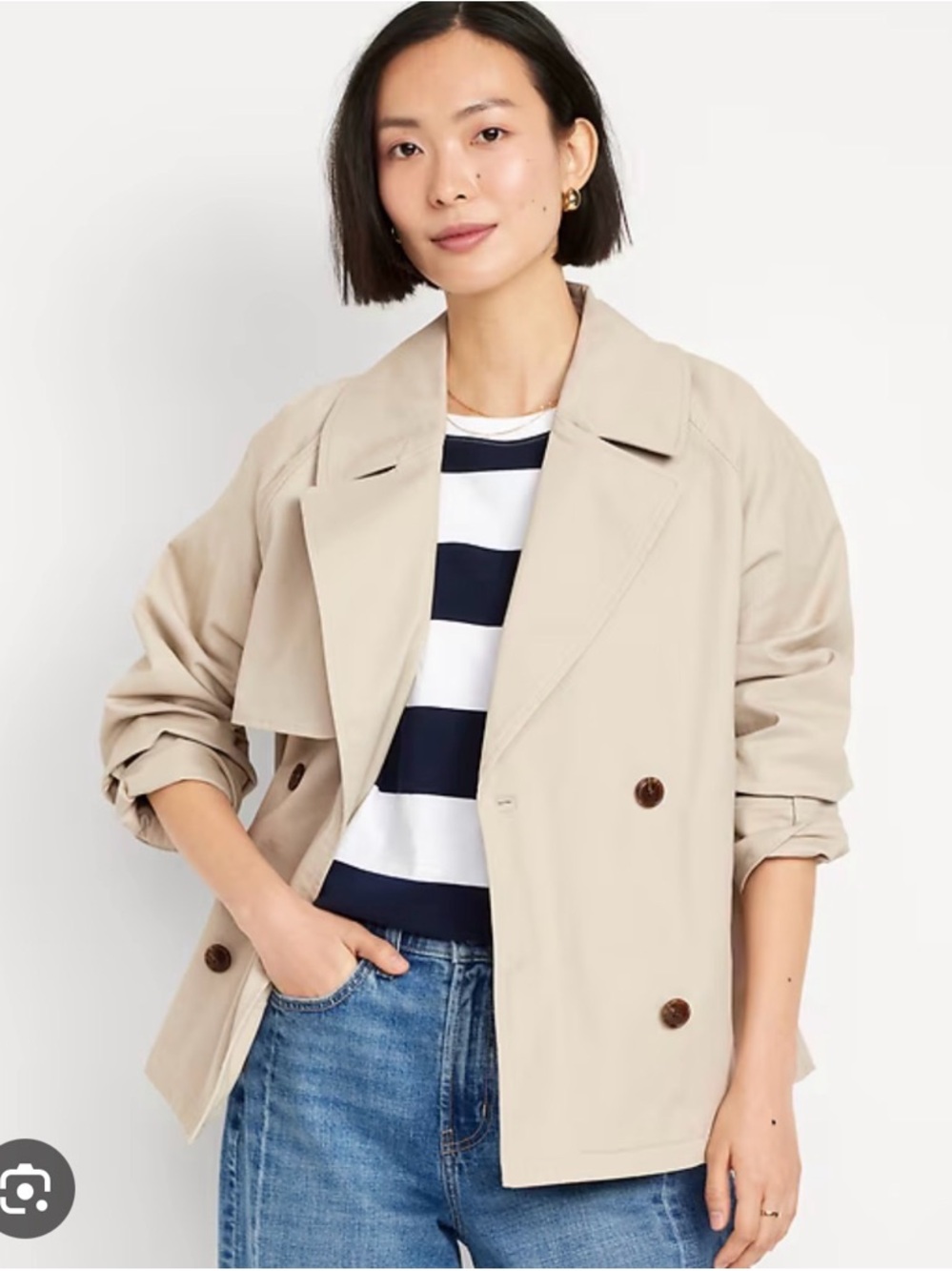 Old Navy Short Double Breasted Short Trench Coat